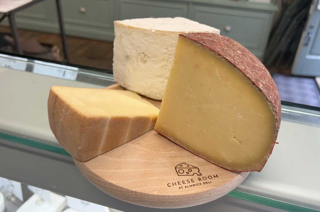 Northumberland Cheeses at the Cheese Room at Alnwick Deli The Cheese Room is passionate about all things local, particularly cheese.